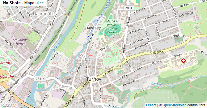 Na Sboře - mapa ulice