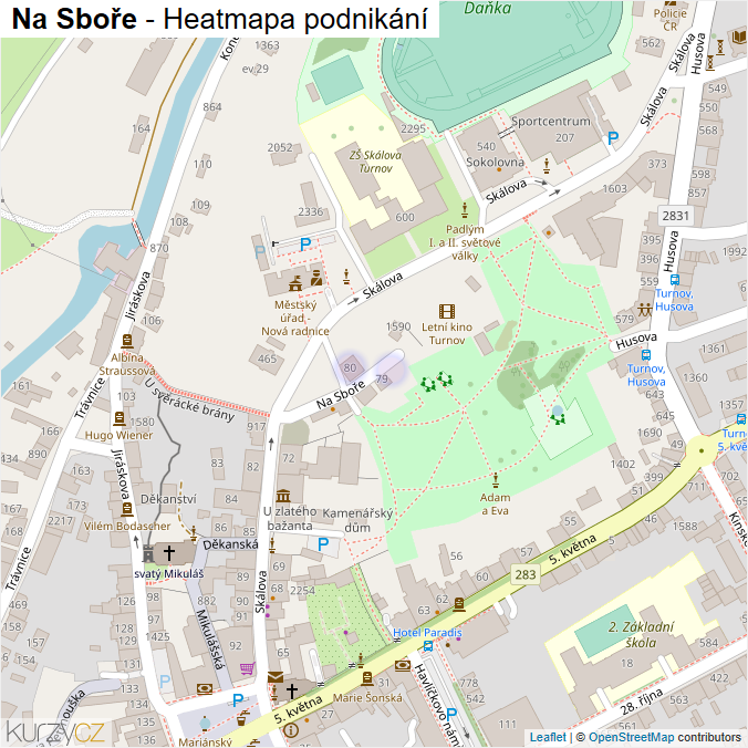 Mapa Na Sboře - Firmy v ulici.