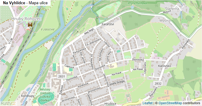 Na Vyhlídce - mapa ulice