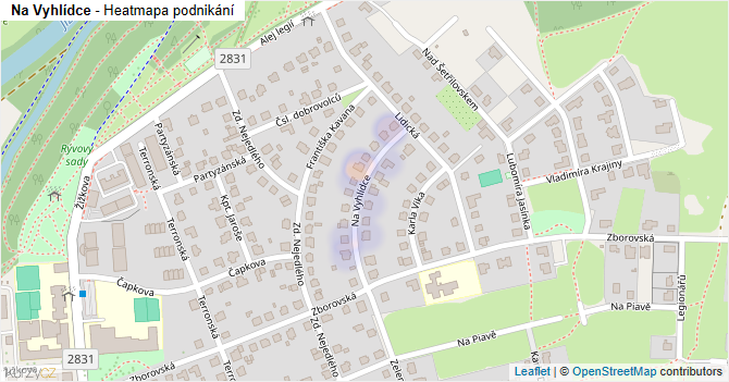 Na Vyhlídce - mapa podnikání