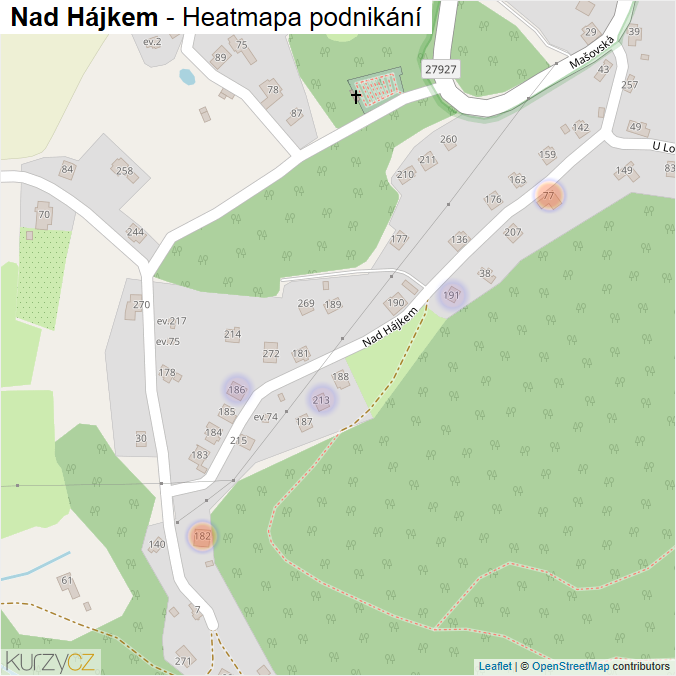 Mapa Nad Hájkem - Firmy v ulici.