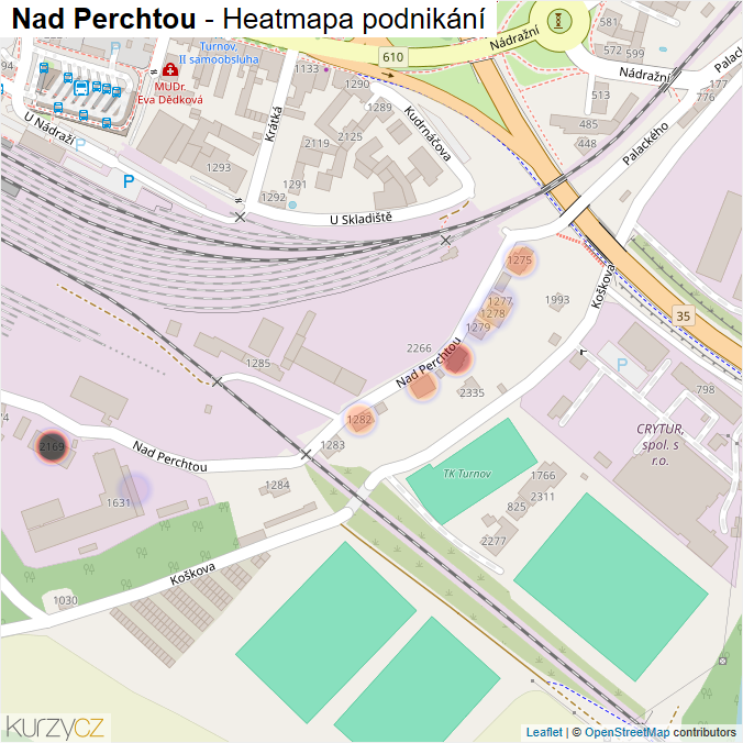 Mapa Nad Perchtou - Firmy v ulici.