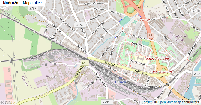 Nádražní - mapa ulice