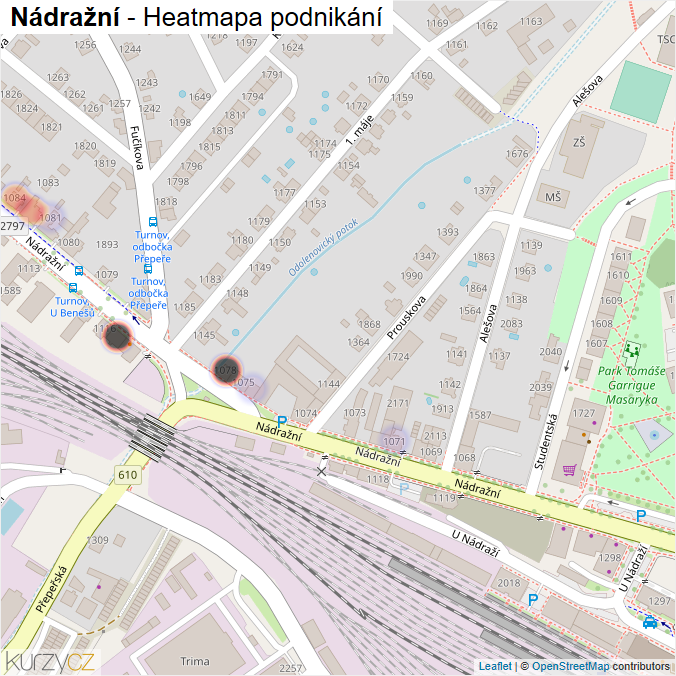 Mapa Nádražní - Firmy v ulici.