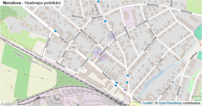 Nerudova - mapa podnikání