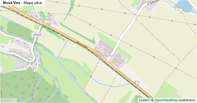 Nová Ves - mapa ulice