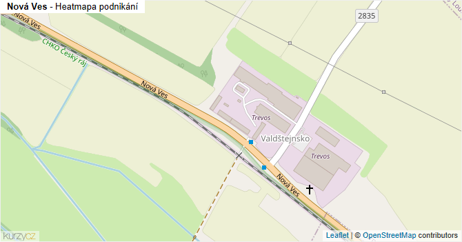Nová Ves - mapa podnikání