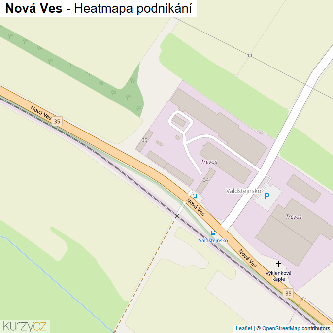 Mapa Nová Ves - Firmy v ulici.