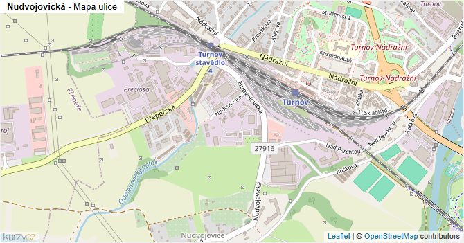 Nudvojovická - mapa ulice
