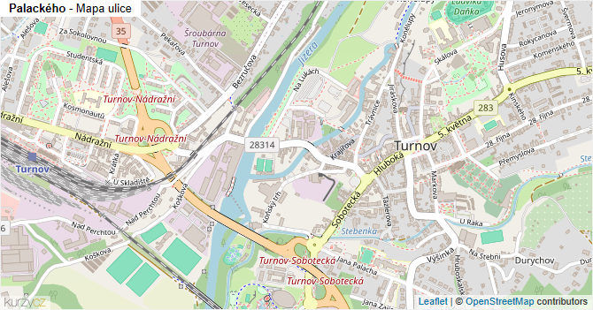 Palackého - mapa ulice