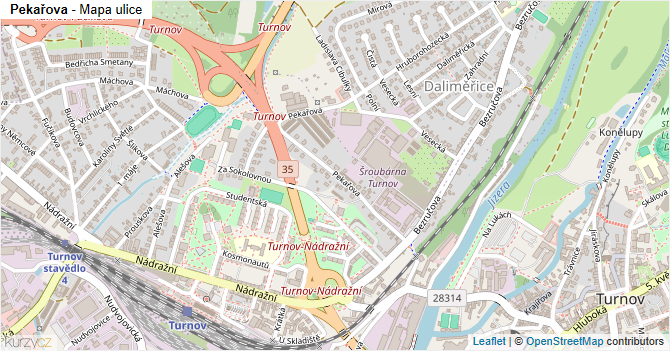 Pekařova - mapa ulice