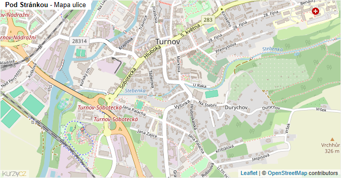 Pod Stránkou - mapa ulice