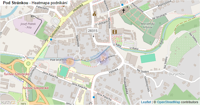 Pod Stránkou - mapa podnikání