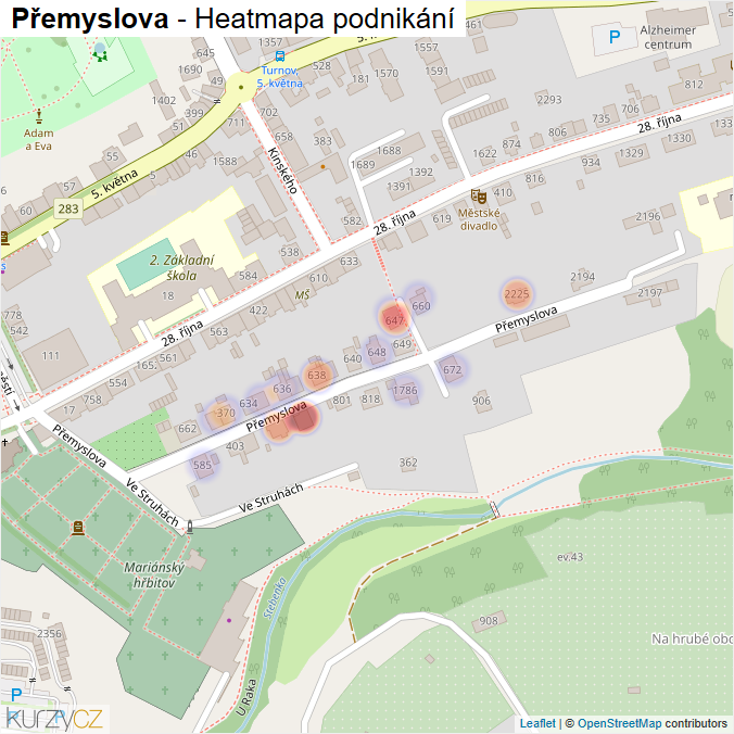 Mapa Přemyslova - Firmy v ulici.
