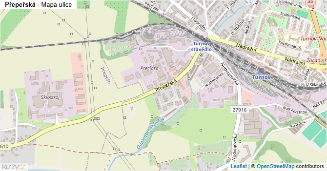 Přepeřská - mapa ulice