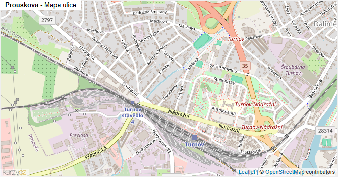 Prouskova - mapa ulice