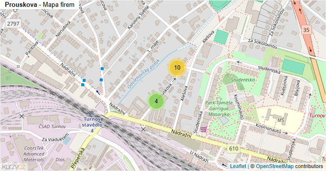 Prouskova - mapa firem