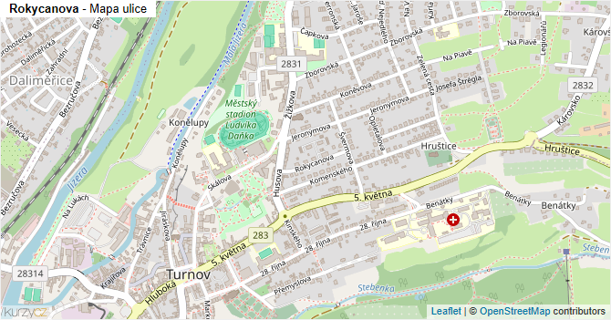 Rokycanova - mapa ulice