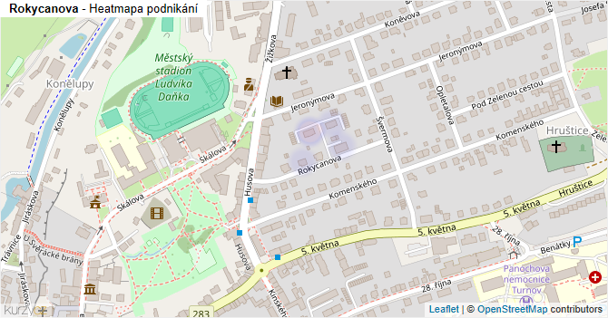 Rokycanova - mapa podnikání