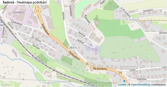 Sadová - mapa podnikání
