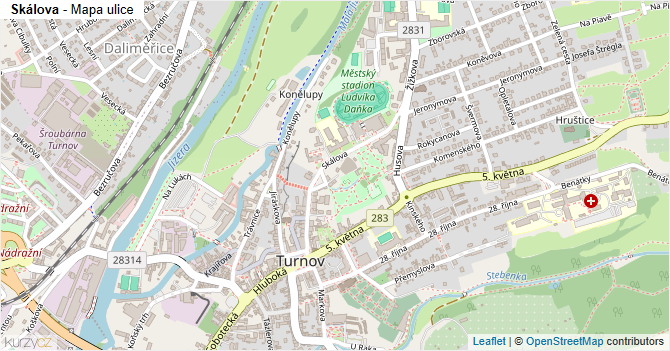Skálova - mapa ulice