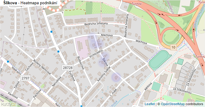 Šlikova - mapa podnikání