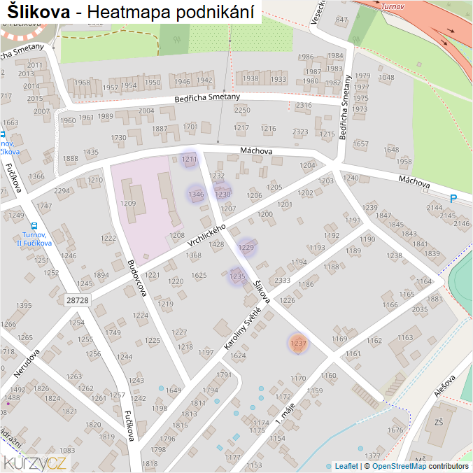 Mapa Šlikova - Firmy v ulici.