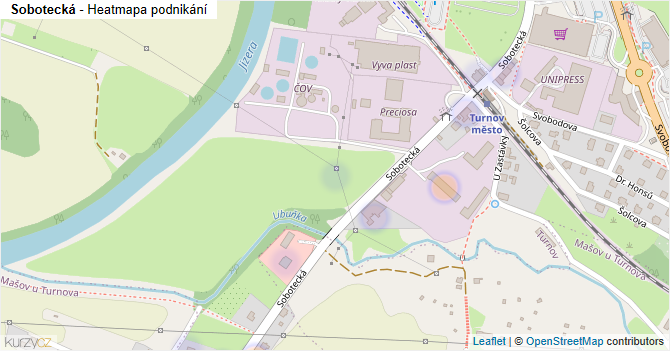 Sobotecká - mapa podnikání
