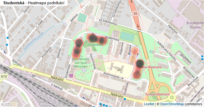 Studentská - mapa podnikání