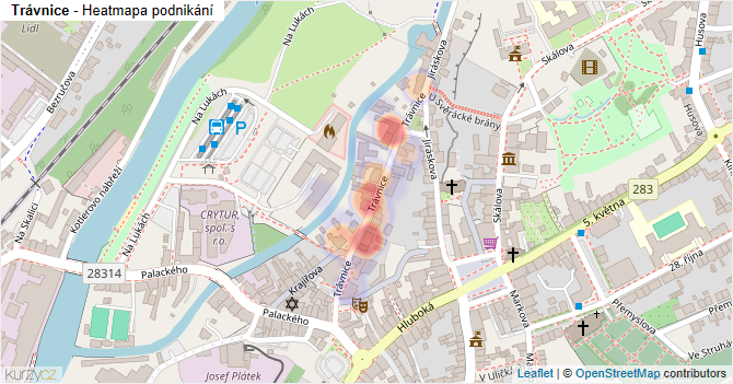 Trávnice - mapa podnikání