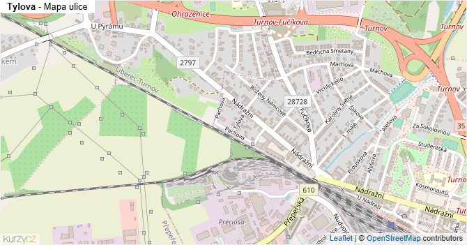 Tylova - mapa ulice