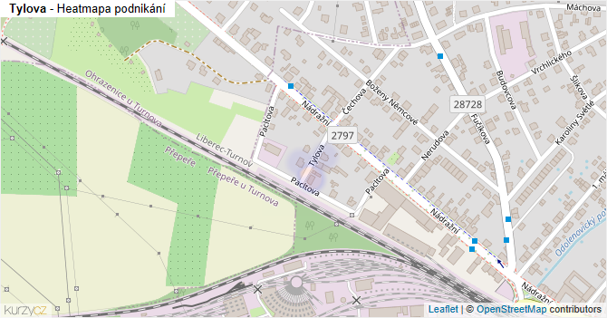 Tylova - mapa podnikání