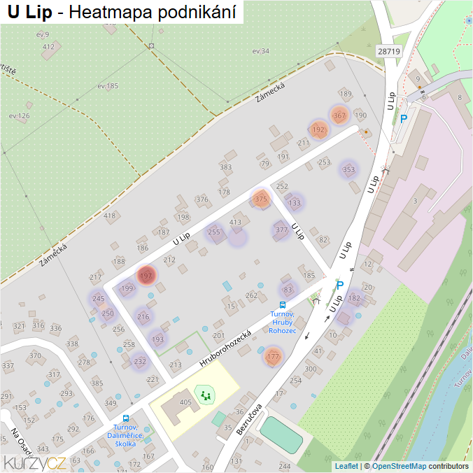 Mapa U Lip - Firmy v ulici.