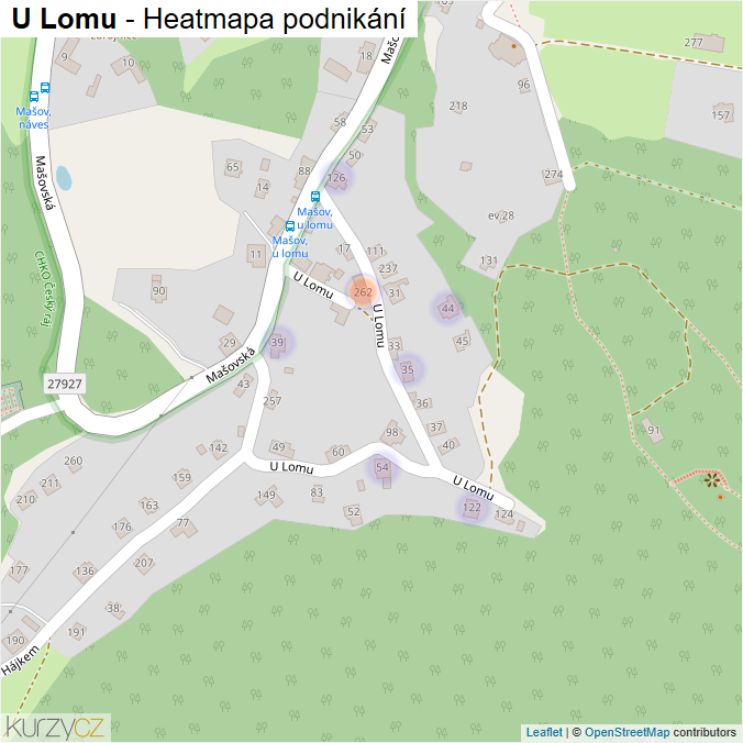 Mapa U Lomu - Firmy v ulici.
