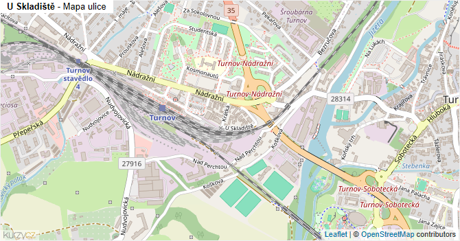 U Skladiště - mapa ulice