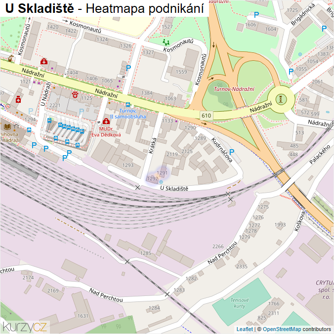 Mapa U Skladiště - Firmy v ulici.