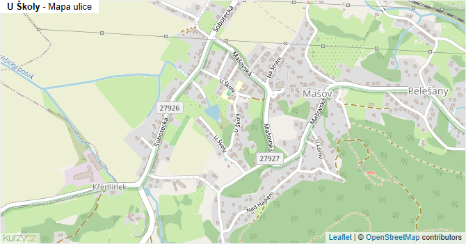 U Školy - mapa ulice