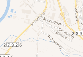 U Zastávky v obci Turnov - mapa ulice