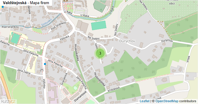 Valdštejnská - mapa firem