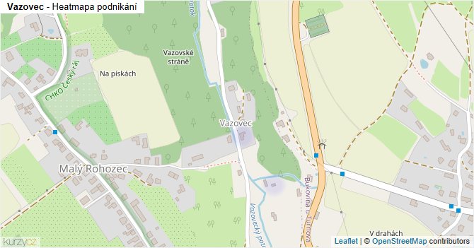 Vazovec - mapa podnikání