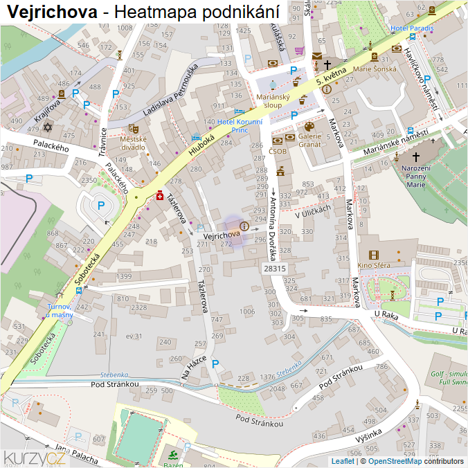 Mapa Vejrichova - Firmy v ulici.
