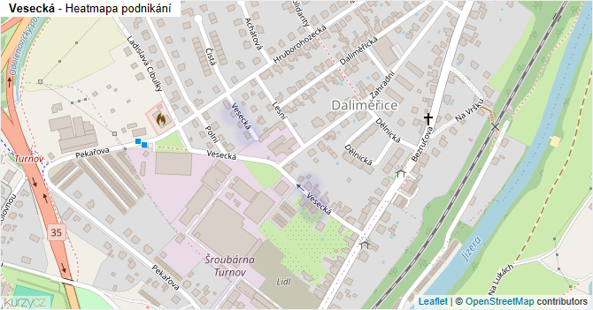Vesecká - mapa podnikání