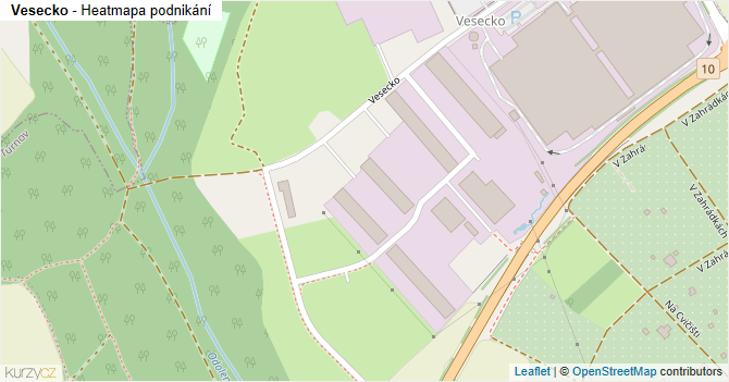 Vesecko - mapa podnikání