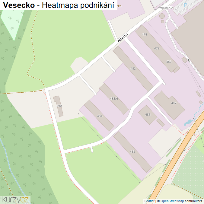 Mapa Vesecko - Firmy v ulici.