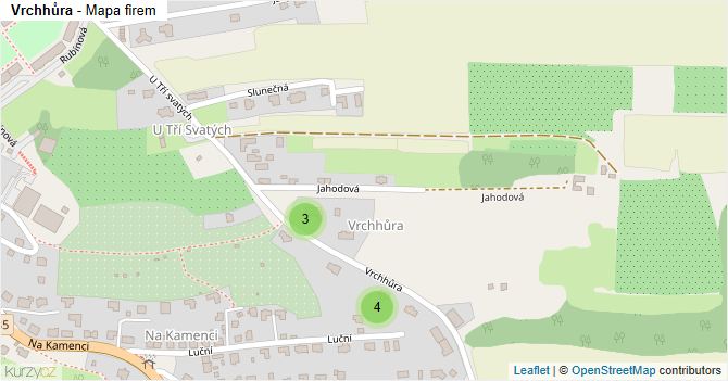 Vrchhůra - mapa firem