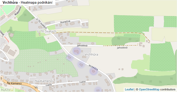 Vrchhůra - mapa podnikání
