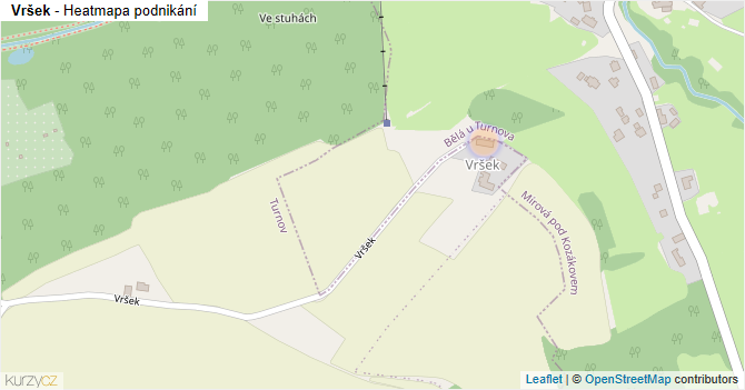 Vršek - mapa podnikání