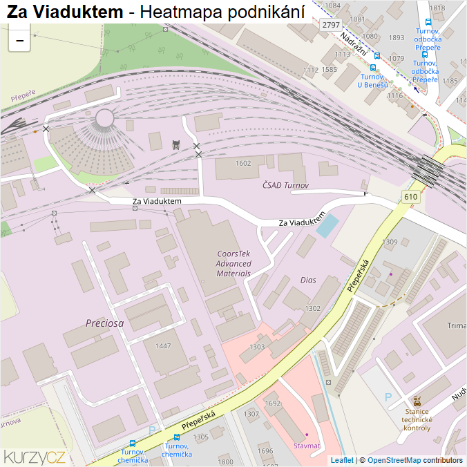 Mapa Za Viaduktem - Firmy v ulici.