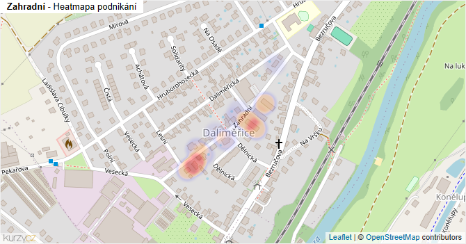 Zahradní - mapa podnikání
