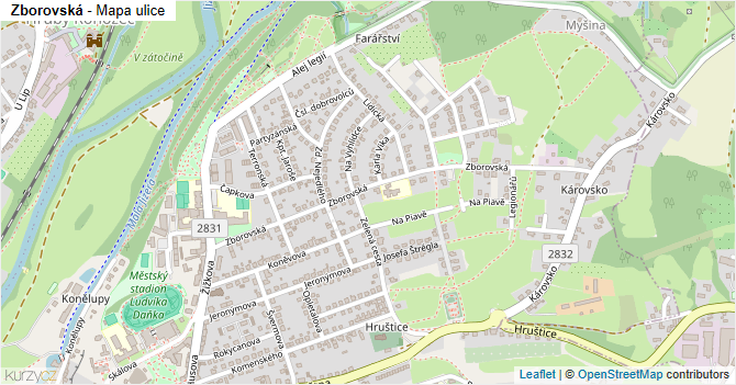 Zborovská - mapa ulice